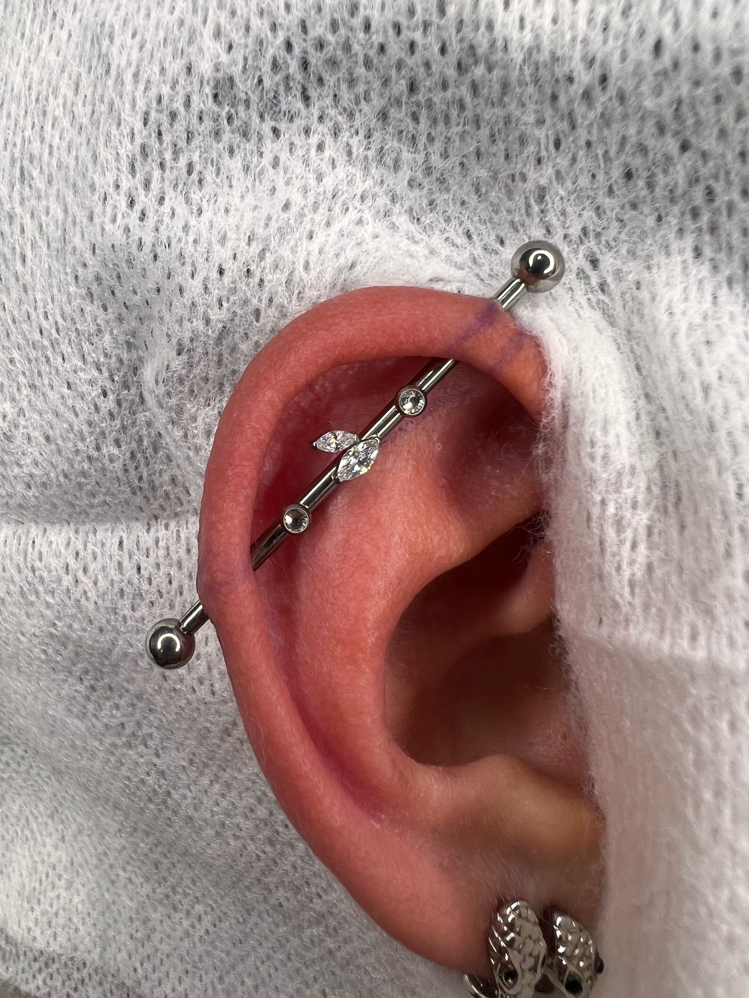 Piercing Industrial: Piercings por zonas del cuerpo. Patan tattoo.