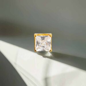 Cristal cuadrado engarzado (oro pvd)