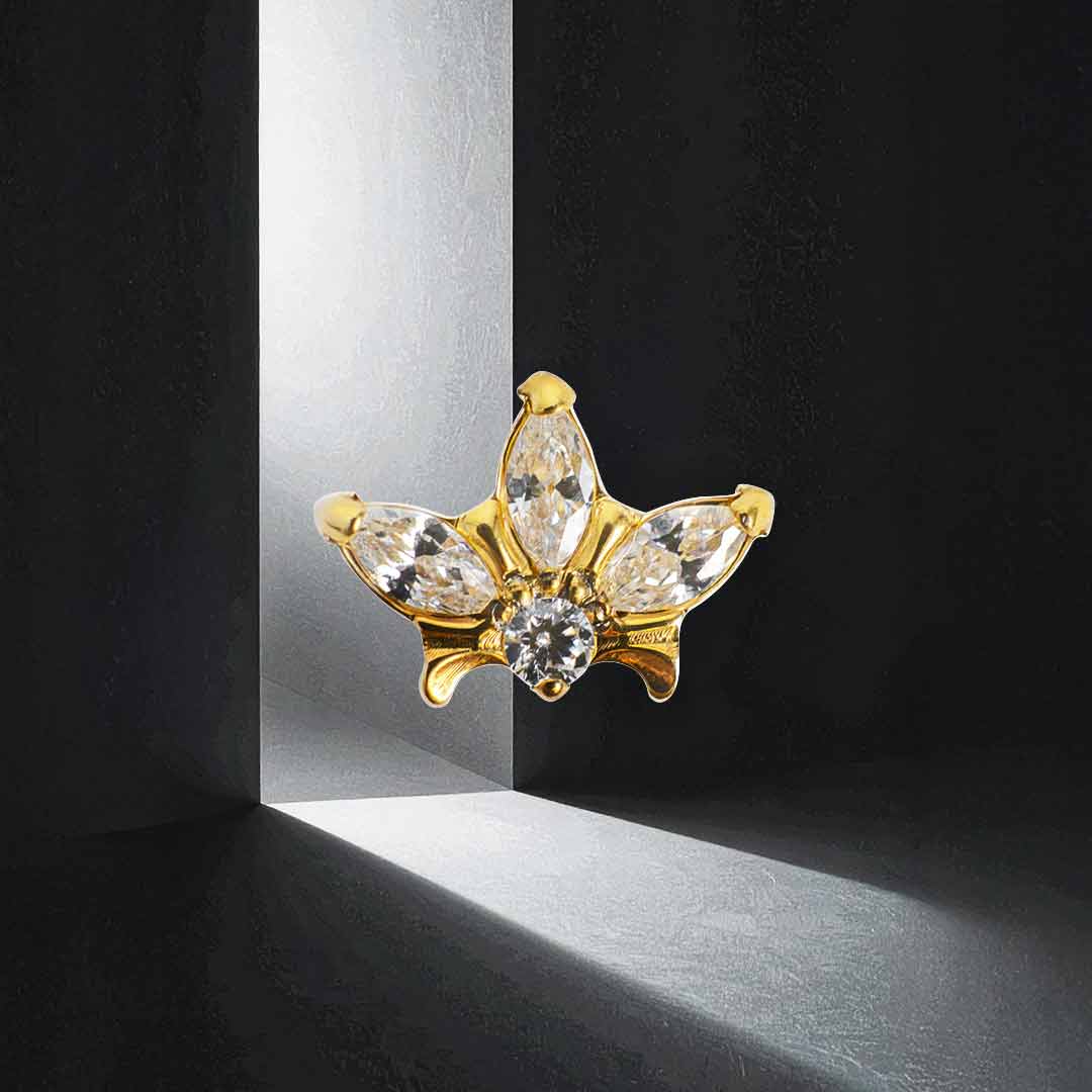 Flor de lirio (oro pvd) - Imagen 2