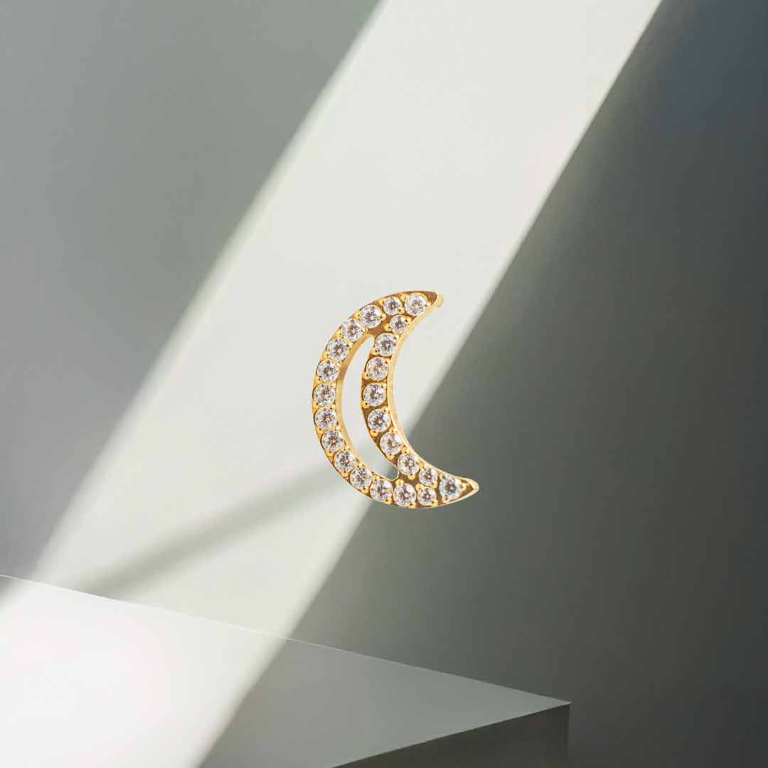 Media luna con cristales (oro pvd)
